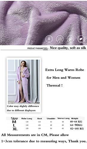 Albornoz Mujer Microfibra con Capucha, Albornoz Largo para Mujer Bata de Baño, Suave y cálido Porpora XL