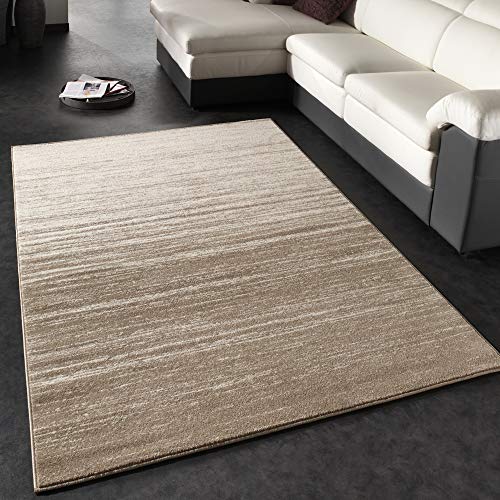 Alfombra Diseño Moderna De Pelo Corto con Gradiente De Color Crema Beige, tamaño:200x290 cm