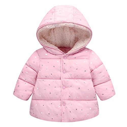 Algodón Abrigo para Niñas, Chaquetas con Capucha Invierno Calentito Ligero Abrigo Ropa para Bebés Niños