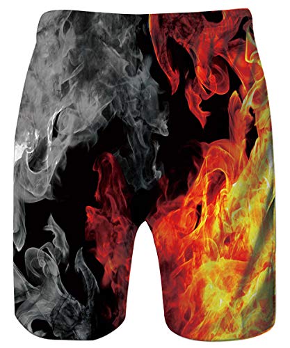 ALISISTER Bañadores Hombre Novedad 3D Galaxia Fuego Gráfico Pantalones Corto Verano Casual Deportes Secado Rápido Board Shorts XXL