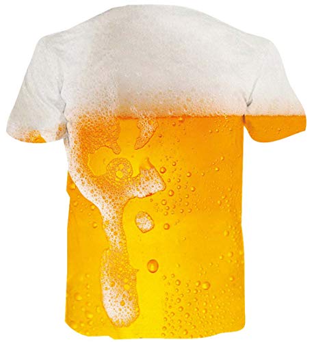 ALISISTER Camisetas Graciosas Hombre 3D Cool Cerveza Impreso Tshirts Verano Manga Corta Novedad Casual Gráfico T Shirts S