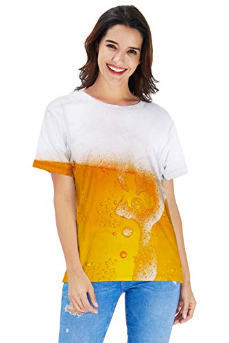 ALISISTER Camisetas Graciosas Hombre 3D Cool Cerveza Impreso Tshirts Verano Manga Corta Novedad Casual Gráfico T Shirts S