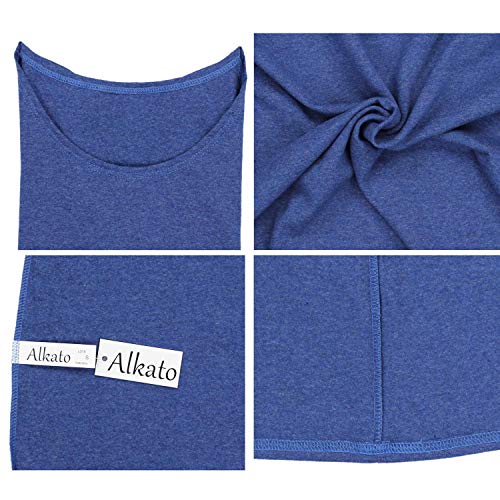 Alkato Camiseta de Manga Larga para Mujer, Azul Mezclado, S/ES38
