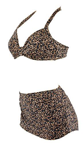 Aloha-Beachwear Leo Look Leopard Vintage Alode Rockabilly A1033 - Bikini para mujer leopardo S