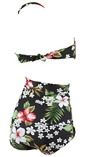 Aloha de Beachwear High Wais Ted Tiki Look Rockabilly Flower Mujer Bikini a2029 multicolor extra-large