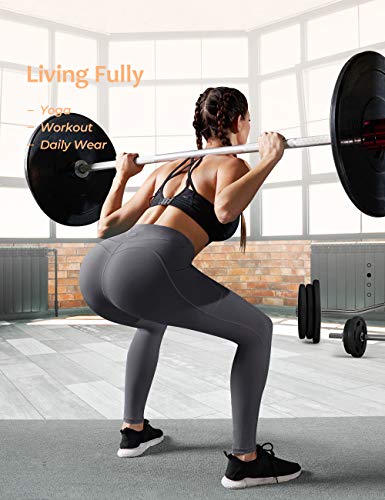 ALONG FIT Leggings Mujer, no transparenta Mallas Deportivas Mujer altas de cintura Bolsillos Para Yoga Gimnasio 2 pack