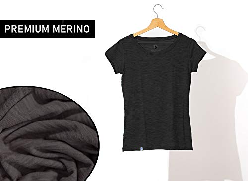 Alpin Loacker Bio Premium Merino - Camiseta de manga corta para mujer (gris, M)
