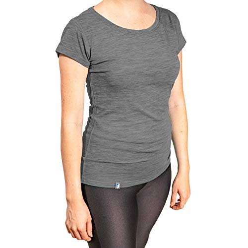 Alpin Loacker Bio Premium Merino - Camiseta de manga corta para mujer (gris, M)