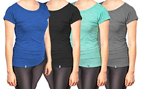 Alpin Loacker Bio Premium Merino - Camiseta de manga corta para mujer (talla L), color azul