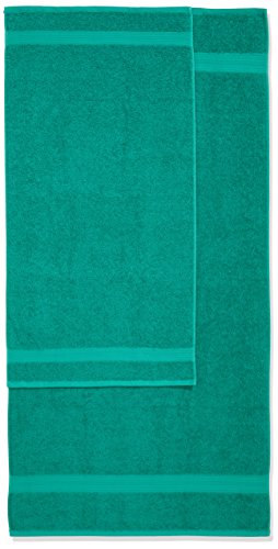 Amazon Basics AB Fade Resitant, 100% Algodón, Verde, 2 baño + 2 manos