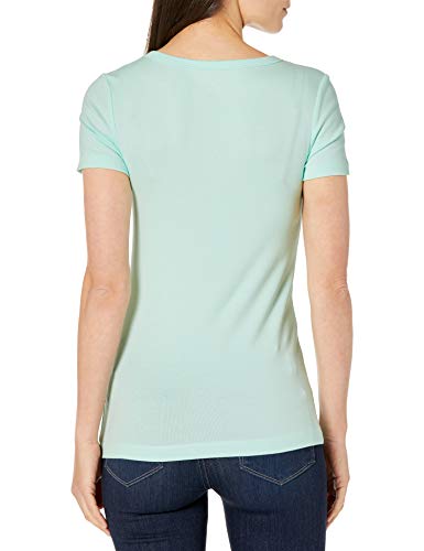 Amazon Essentials 2-Pack Slim-fit Short-Sleeve V-Neck T-Shirt Fashion-t-Shirts, Aqua Claro/Azul Francés, XS