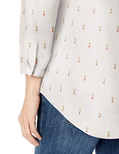 Amazon Essentials - Camisa de manga larga de algodón para mujer, Cactus, US S (EU S - M)