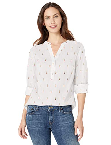 Amazon Essentials - Camisa de manga larga de algodón para mujer, Cactus, US S (EU S - M)