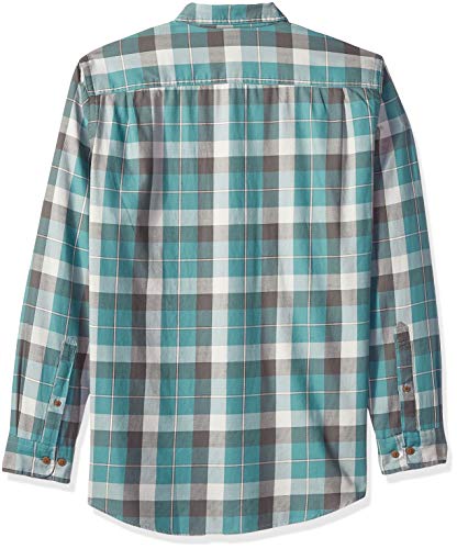 Amazon Essentials - Camisa de sarga con dos bolsillos y manga larga para hombre, Verde (Green Buffalo Bbf), US S (EU S)