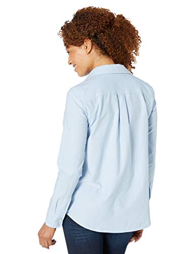 Amazon Essentials - Camisa Oxford de manga larga y corte clásico para mujer, Azul (Blue Blu), US L (EU L - XL)