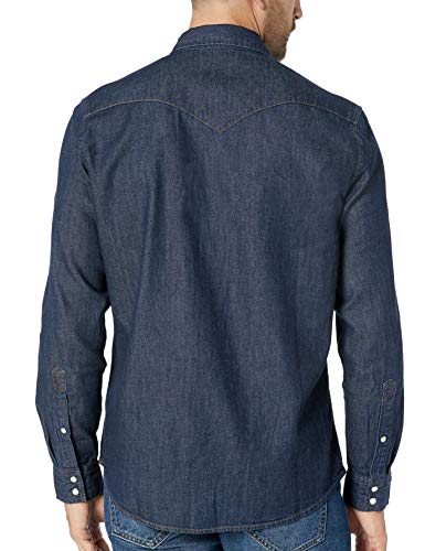 Amazon Essentials - Camisa tejana de manga larga y corte recto para hombre, Rinsed, US S (EU S)