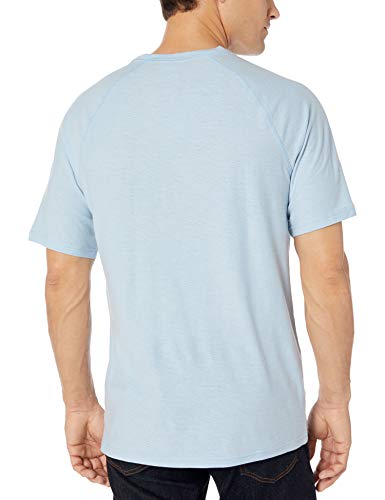 Amazon Essentials - Camiseta ajustada de manga corta estilo henley hecha de algodón flameado para hombre, Azul claro, US XS (EU XS)