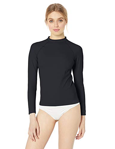 Amazon Essentials - Camiseta de protección solar con manga larga para mujer, Negro, US L (EU L)