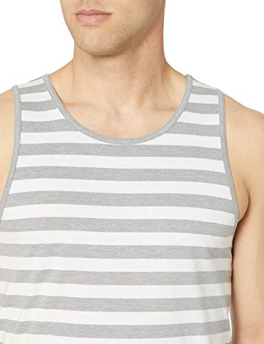 Amazon Essentials – Camiseta de tirantes de corte entallado para hombre, Gris jaspeado claro/ blanco, US XS (EU XS)
