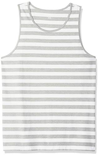Amazon Essentials – Camiseta de tirantes de corte entallado para hombre, Gris jaspeado claro/ blanco, US XS (EU XS)