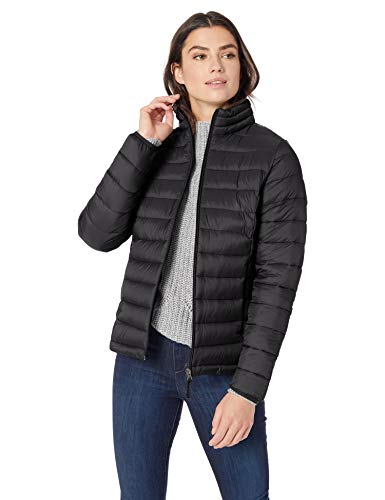 Amazon Essentials - Chaqueta acolchada para mujer, plegable, ligera y resistente al agua, Negro (black), US L (EU L-XL)