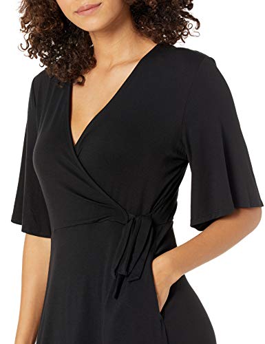 Amazon Essentials Kimono Vestido Envolvente de Manga Dresses, Negro, 50-52