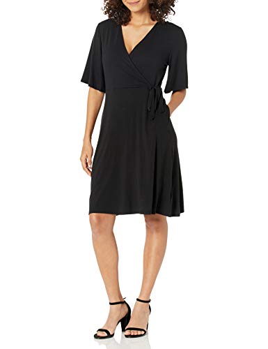 Amazon Essentials Kimono Vestido Envolvente de Manga Dresses, Negro, 50-52
