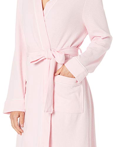 Amazon Essentials Lightweight Waffle Mid-Length Robe Bathrobes, Rosa Claro, S