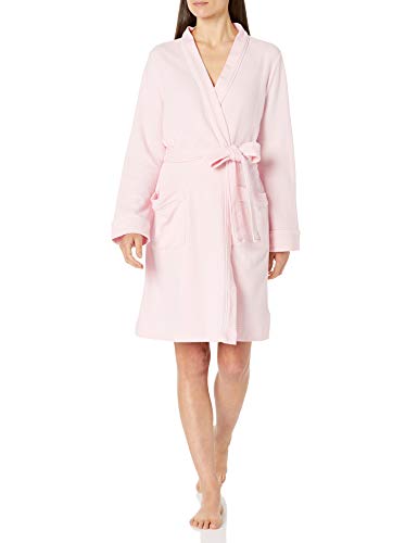 Amazon Essentials Lightweight Waffle Mid-Length Robe Bathrobes, Rosa Claro, S