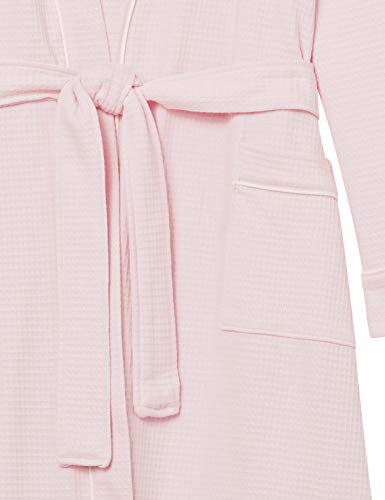 Amazon Essentials Lightweight Waffle Mid-Length Robe Bathrobes, Rosa Claro, S
