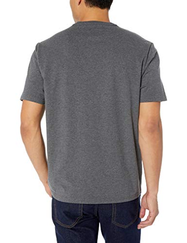 Amazon Essentials - Pack de 2 camisetas de corte holgado con cuello en V y bolsillo en el pecho para hombre, Gris (Charcoal Heather Cha), US S (EU S)