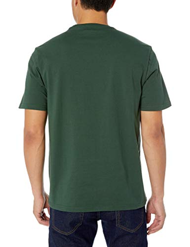 Amazon Essentials - Pack de 2 camisetas de manga corta y corte holgado con cuello redondo y bolsillo para hombre, Verde (Dark Green Dar), US S (EU S)