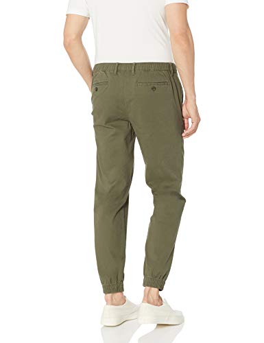 Amazon Essentials - Pantalones deportivos ajustados para hombre, Verde oliva, US M (EU M)