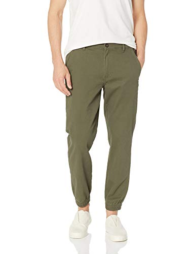 Amazon Essentials - Pantalones deportivos ajustados para hombre, Verde oliva, US M (EU M)