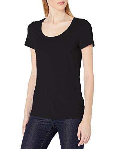 Amazon Essentials Paquete de 2 Camisetas de Manga Corta con Cuello Redondo. Fashion-t-Shirts, Negro/Negro, M, Pack de 2