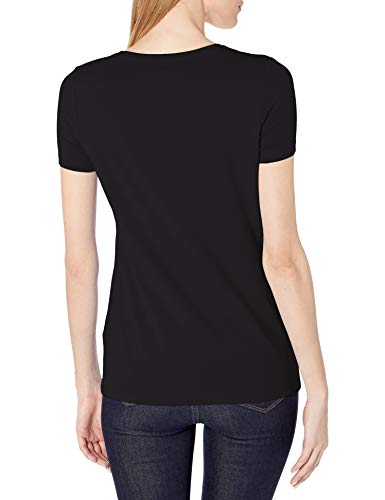 Amazon Essentials Paquete de 2 Camisetas de Manga Corta con Cuello Redondo. Fashion-t-Shirts, Negro/Negro, M, Pack de 2