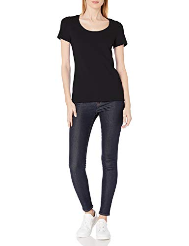 Amazon Essentials Paquete de 2 Camisetas de Manga Corta con Cuello Redondo. Fashion-t-Shirts, Negro/Negro, M, Pack de 2