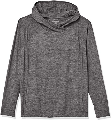 Amazon Essentials Plus Size Brushed Tech Stretch Popover Hood Fashion-Hoodies, Dark Grey Space Dye, 3X