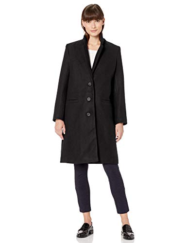 Amazon Essentials Plush Button-Front Coat Outerwear, Negro, US S (EU S - M)