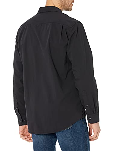 Amazon Essentials Regular-Fit Long-Sleeve Solid Shirt Camisa, Negro (Black), Small