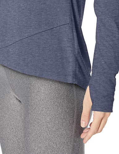 Amazon Essentials Studio Long-Sleeve Cross-Front Hoodie Athletic, Azul jaspeado (Nightshadow Blue Heather), US M (EU M - L)