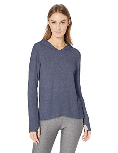 Amazon Essentials Studio Long-Sleeve Cross-Front Hoodie Athletic, Azul jaspeado (Nightshadow Blue Heather), US M (EU M - L)