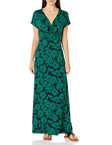 Amazon Essentials Twist Front Maxi Dress, Verde Navy Abstract Floral, 38-40