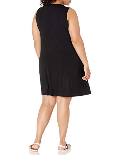 Amazon Essentials Vestido con Vuelo, de Talla Dresses, Negro, 5XL Grande