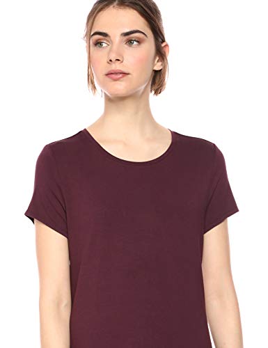 Amazon Essentials - Vestido de manga corta holgado con cuello redondo para mujer, Burgundy, US XL (EU 2XL)