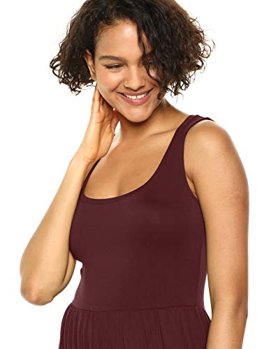 Amazon Essentials - Vestido maxi con cintura y sin mangas para mujer, Burgundy, US L (EU L)