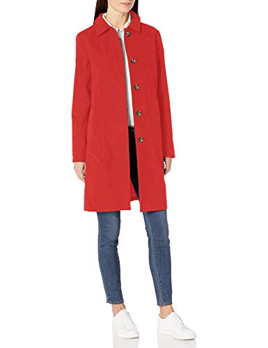 Amazon Essentials Water-Resistant Trench Coat Raincoats, Rojo, XXL