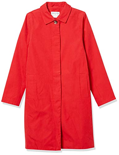 Amazon Essentials Water-Resistant Trench Coat Raincoats, Rojo, XXL