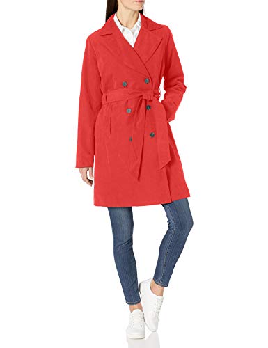 Amazon Essentials Water-Resistant Trench Coat Trenchcoats, Rojo, US S (EU S - M)