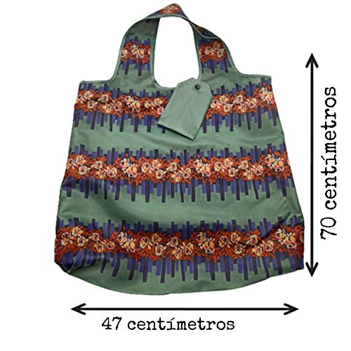 Amichi Pack 4 Bolsas de compra Reutilizable, Saco de la compra ,Bolsa de la compra, supermercado ecológica, Plegable, de tela